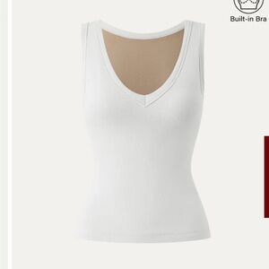 NWT OGL Stretchy V-neck Cotton New Airy Bra Tank white M